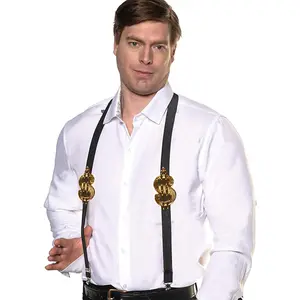 Gold Dollar Sign Adult Costume Suspenders