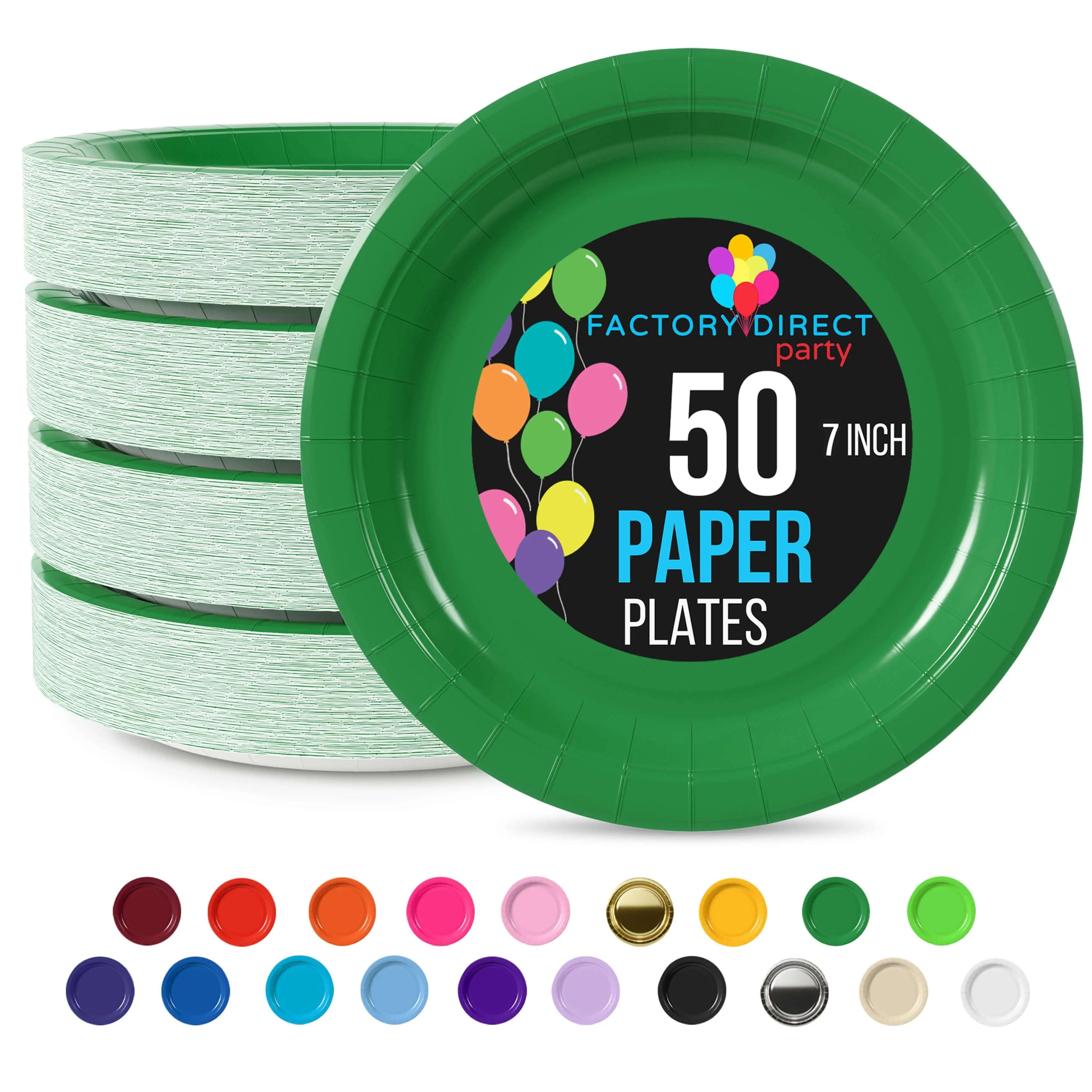 7 in. Emerald Green Paper Plates | 50 Ct.