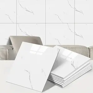Marble Look Peel & Stick Splash Guard Tiles, 10/20/30 Sheets Per Box, Waterproof Kitchen Bathroom Wall Stickers, Easy Install, Decorative