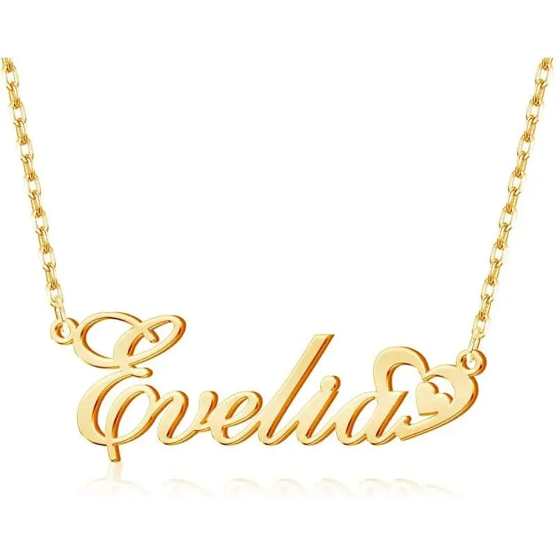 Heart Name Necklace 4-Gold