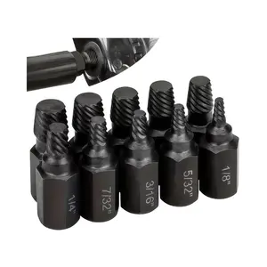 10-Piece Industrial Thread Extractor Set for Damaged Bolts and Hex Screws, Alloy Steel Damage Repair Hand Tools Kit for Quick Fixes