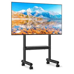 Mobile TV Cart with Wheels, Height-Adjustable Stand for 40-75 Inch TVs (Max 110 lbs, 400x400mm VESA) for Office, Living Room