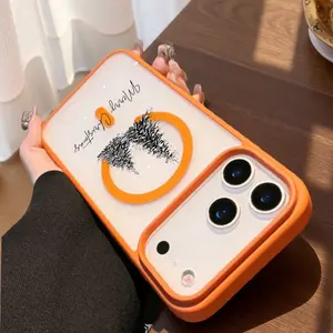Orange Christmas magsafe phone case Compatible With iphone 17 17promax air 16 16pro 16promax 15 14 13 12 11 pro max wireless charging Anti Fall Prokect Cover Casing