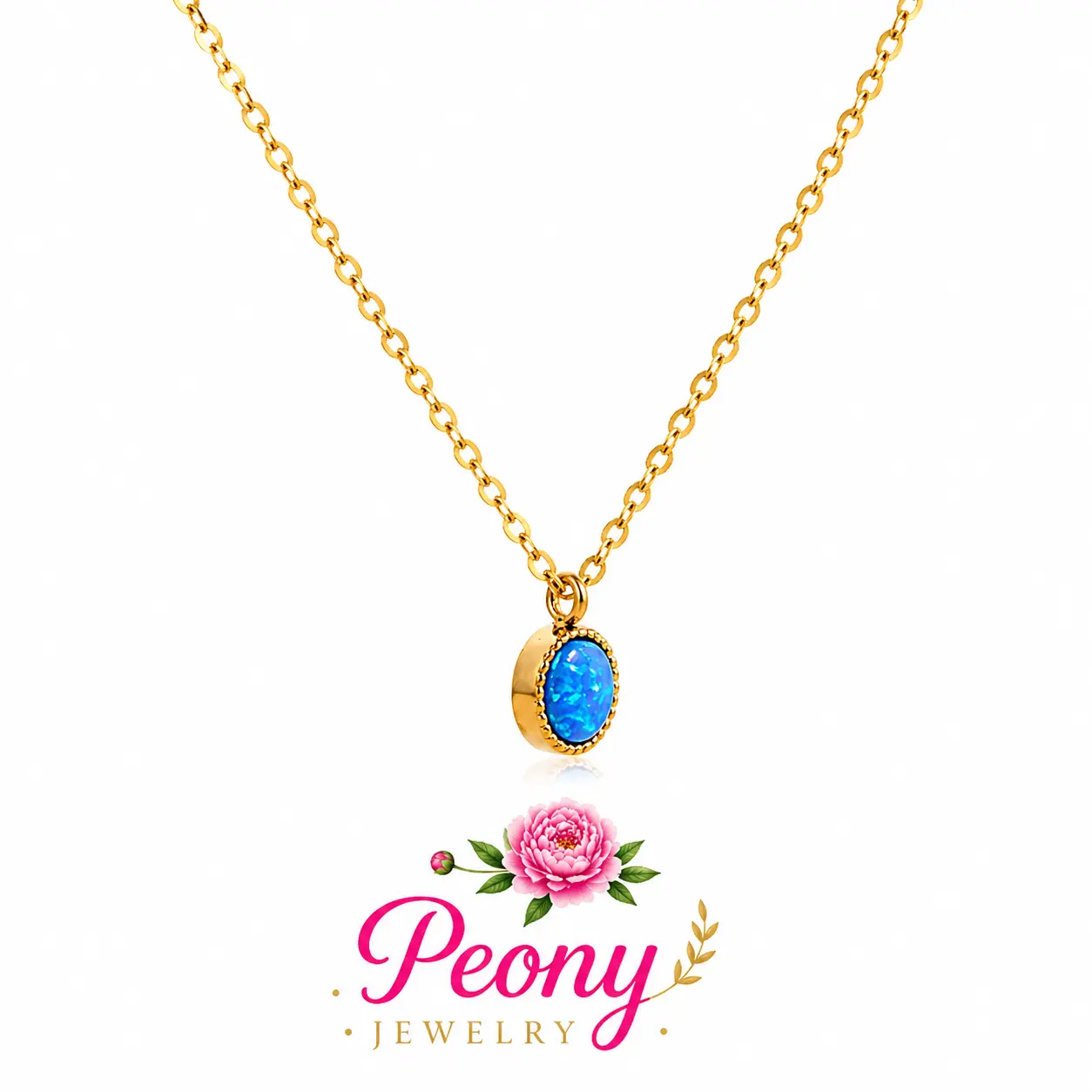 E334- Beautiful Opal Stone Necklace!