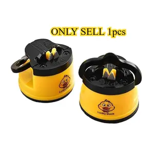 Cartoon Duck Knife Sharpener with Suction Cup, Home Use Kitchen Mini Sharpening Tool, Stable Placement Indoors & Outdoors