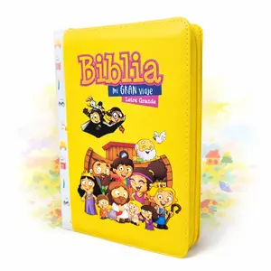Bible in Spanish for Children My Great Journey Reina Valera 1960 Compact with Zipper Imitation Leather Yellow