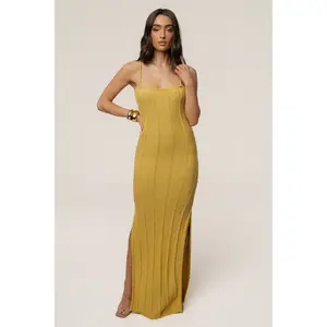 Yellow Cabana Views Crochet Dress