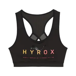 PUMA Womens X Hyrox 4Keeps Run Mid Impact Sports Bra Casual Casual - Black