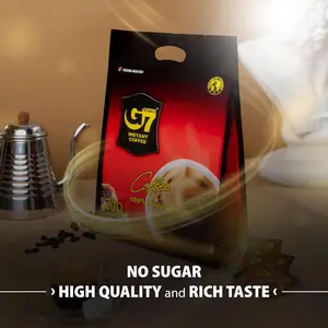 TRUNG NGUYEN G7 Pure Black Instant Coffee 200 Sachets | 100% Soluble Unsweetened Coffee | Strong Rich Vietnamese Instant Coffee for Daily Energy Boost | Original Flavor Pack
