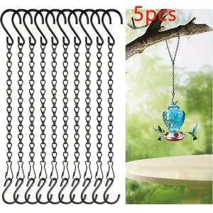 5pcs 10-Inch Hanging Chain with S-Hook, Adjustable Decorative Iron Plant Hanger, Indoor/outdoor Use, Perfect for Plants, Bird Feeders, Lanterns, Garden Accessories