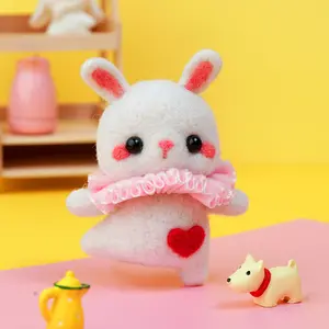 Rabbit Needle Felting Kit. Wizardi DIY Wool Craft Kit F07N8-W183