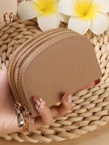 Women's RFID Blocking Credit Card Holder Wallet Accordion Double Zipper Small Wallet,Cute Zipper Wallet,Large Capacity Card Wallet,Card Organizer Card Cases Holder Security Travel Wallet