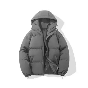 Autumn And Winter Warm Fashion Harajuku Puffer Jacket Women High Neck Hooded Zipper Design Cotton-Padded Coat Long Sleeve Outerwear Tops Womenswear Basic Fitted Minimalist