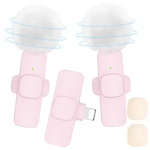 Wireless Lavalier Microphone, Lapel Mic, USB Rechargeable Wireless Microphone, Noise Reduction Microphone for Video Recording Interview Podcast Vlog, Audio