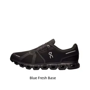 All-Black Lightweight Breathable Casual Running Shoes, Engineered Mesh Upper, Cloud Module Cushioning Midsole