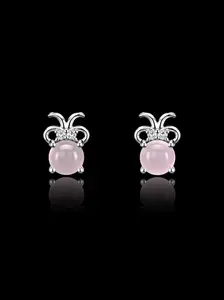 925S Pink Bow Stud Earring