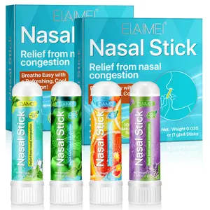 Elaimei Nasal Inhaler Sticks,Nasal inhalers come in four flavors: ice mint, mint, pomelo and lavender. They are compact and portable, making them easy to carry in daily life. They are refreshing and invigorating, allowing you to breathe freely,2boxes