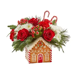 Fresh Flowers Decoration Ornaments for Gingerbread House - Candle