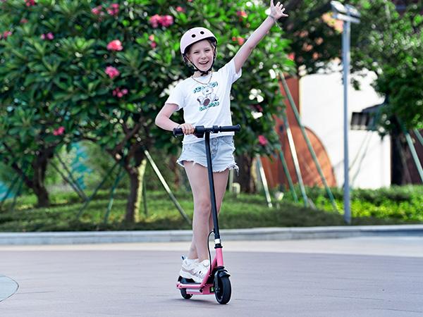 【Kids Love It!】Kids Electric Scooter with LED Display, 6" Solid Tires, 10MPH Top Speed, 150W Quiet Motor, 154lbs Max Load, Lightweight Electric Scooter for Kids Ages 6-14 Boys Girls