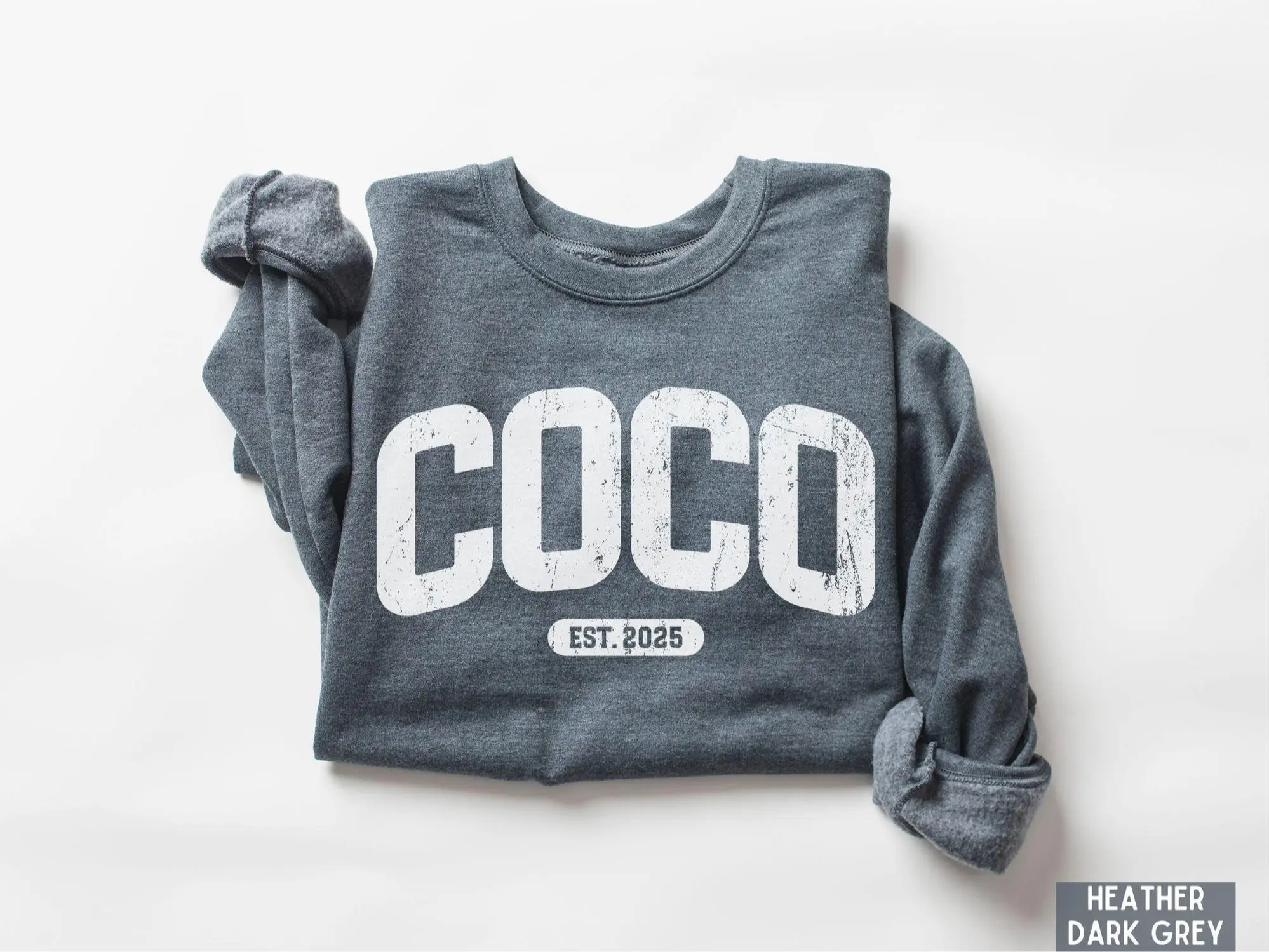 Coco Sweatshirt, Coco EST 2025 Sweatshirt, Personalized Grandma Gift, Custom Grandma Gift, Granny Sweater, Nana Crew