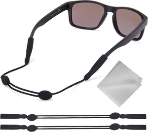 Eye Glasses Holder Strap - Adjustable Sunglasses Straps Cords for Men Women - Eyeglass Holders Around Neck - Eyewear String Lanyard Retainer -2PCS（14in Black