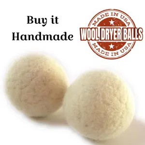 Wool Dryer Balls - Set of TWO - Made in America Natural & Unscented - Softens Clothes Naturally - Replaces Dryer Sheets - Safe for All Clothes - Shortens Drying Time - 100% Wool - 1000+ Loads