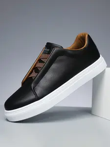 Men's Solid Color Lace Up Low Top Sneakers, Casual Comfortable Sports Shoes for Outdoor Walking Jogging Traveling, Trendy Walking Sneaker, Breathable Non-slip Sneakers, Fashionable Sneakers