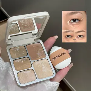 High-Coverage 5-Color Brightening Concealer Palette: A savior for blemished skin. Precisely conceals dullness, dark spots, acne scars, and nasolabial folds. The fine, easily blendable texture is suitable for all skin tones.