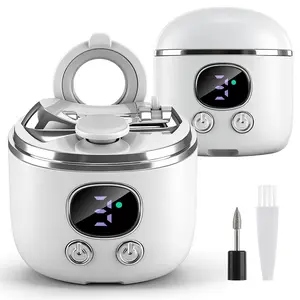 Electric Nail Clipper with Magnifier Dual Blade 3 Gears Cut & Polish LED Light LCD Display Anti-Splash for Whole Family Festival Gift