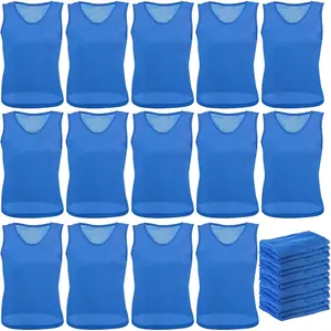 24 count Pinnies Scrimmage Vests Team Practice Jersey Nylon Mesh Pennies for Soccer Basketball
