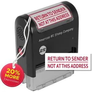 Return to Sender , Wrong Address Return to Sender Rubber , self Inking Rubber  -Red Ink-with More Impressions, Designed with Advanced Technology by