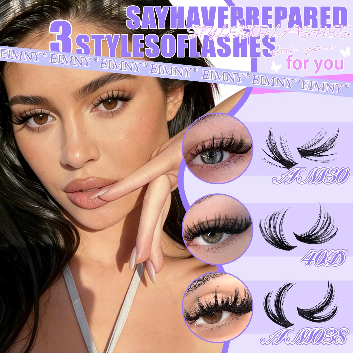 EIMNY 300Pcs Eyelash Clusters Kit, Mixed Styles Individual 