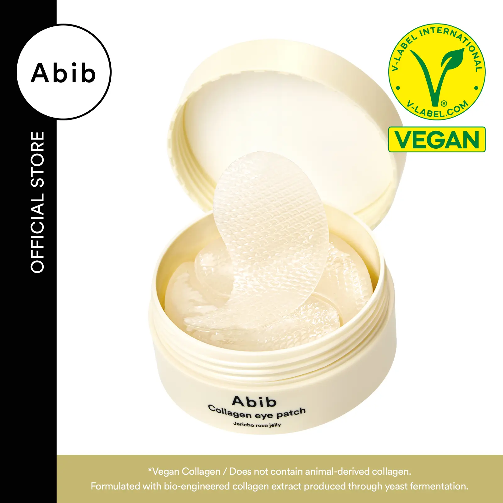 [Abib Official] Vegan Collagen Eye Patch Jericho Rose Jelly 60 Patches, Korean Under Eye Patches for Anti-Wrinkle, comfort Embo Eye Mask, Caffeine