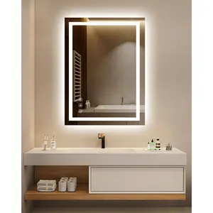 24x32'' LED Bathroom Mirror,Lighted Bathroom Mirror with Lights,Dimmable 3 Colors Temperature,Anti-Fog,Modern Vanity Mirrors for Wall,Touch Screen,Memory, Shatterproof