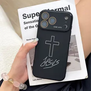 White Three-Dimensional Cross Pattern Dopamine Ins Style Solid Color Phone Case with Ultra Skin friendly Touch All Inclusive Lens Phone Case Suitable for Apple 17 16 15 14 13 12