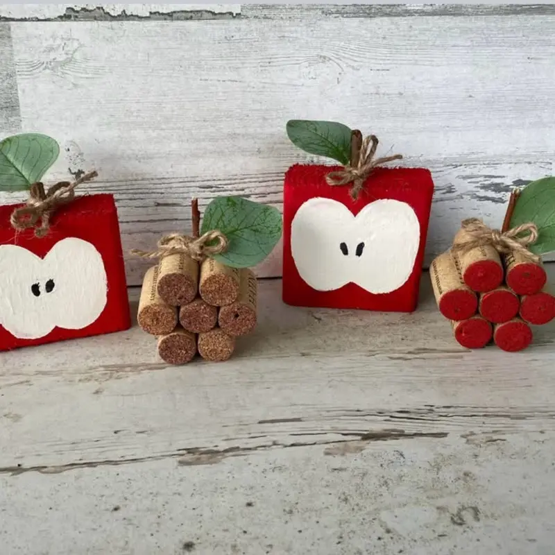 HopeAnastasiaDesigns Handmade Rustic Apple Decor | Unique Teacher Appreciation Gift | Classroom & Desk Display | Thank You Keepsake