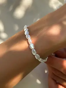 Elegant Asymmetric Pearl Beaded Bracelet for Women, Perfect Jewelry Accessory for Parties & Daily Wear, Ideal Gift for Her All Seasons, Faux Pearl Jewelry, Pretty Bracelet, Pearls Beaded