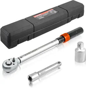 1/2-inch Drive Torque Wrench with 5" Extension Bar and 1/2" to 3/8" Adapter, 72-, 20-170 FT.LB/27.1-230.6 Nm, 3% , 1600AM