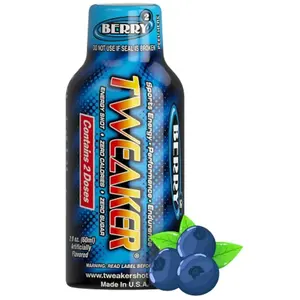 3x Tweaker Energy Berry - Caffeine Shot Liquid Booster Supplement High Potency Alertness Performance Workout Beverage Drink Mixed Fruit Active Lifestyle Focus Endurance Wholesale Bulk Lot Bundle Pack Multi 2oz Container Shot Bottle Pack