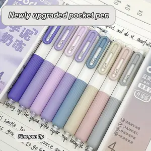 4-Pack Click Pens, High-Quality Simple Design, Fast-Drying Ink, Smooth Writing, Ideal for Students, Exams, Notes, Daily Use, Office Supplies, College Student Pen