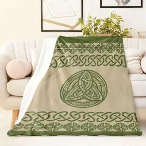 Celtic Knot Pattern Flannel Blanket 270G Ultra Soft Warm Throw Blanket for Sofa Bed Couch Living Room Bedroom Decorative All Season Lightweight Cozy Fleece Blanket Gift for Men Women Adults
