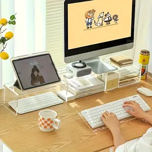 Acrylic Keyboard Stand, Laptop Stand, Compact Desktop Lifter for Keyboards & Mini Computers, Durable Plastic, Space-Saving Design, Modern Workspace Accessory