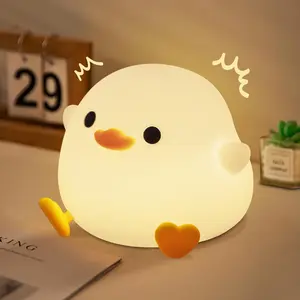 Duck Lamp, Cute Pea Duck Night Light, 2 Levels Dimmable Ducky Night Lamp, LED Squishy  Light for  Sleep, Rechargeable Bedside Touch  Lamp,  Dorm Decor