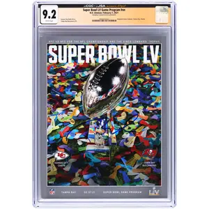 Tom Brady Tampa Bay Buccaneers Autographed February 7, 2021 Super Bowl LV CGC Authenticated 9.2 Program - Fanatics Authentic Certified