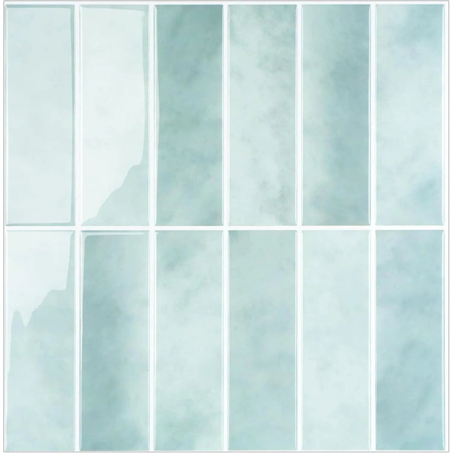 Peel and Stick Tile, Upgrade Thicker Design Self Adhesive 12" x 12" Large  Peel and Stick Backsplash for Kitchen (Mint Green).
