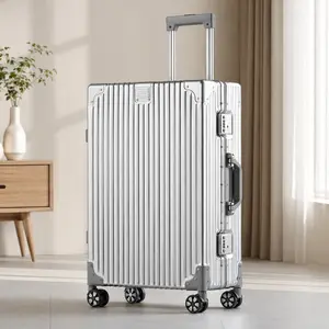 High-End Zipperless Aluminum-Magnesium Alloy Travel Suitcase, Premium Metal Suitcase with TSA Lock, Lightweight (20/26/29 in) - Summer travel  for Business/Leisure Travel