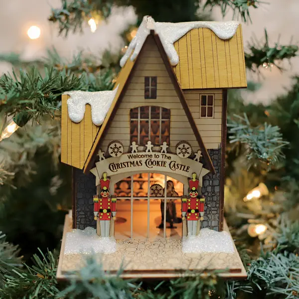 Christmas Cookie Store Ornament, Christmas Tree Ornaments with Lights, Cottage Home Decor Festive Decorations