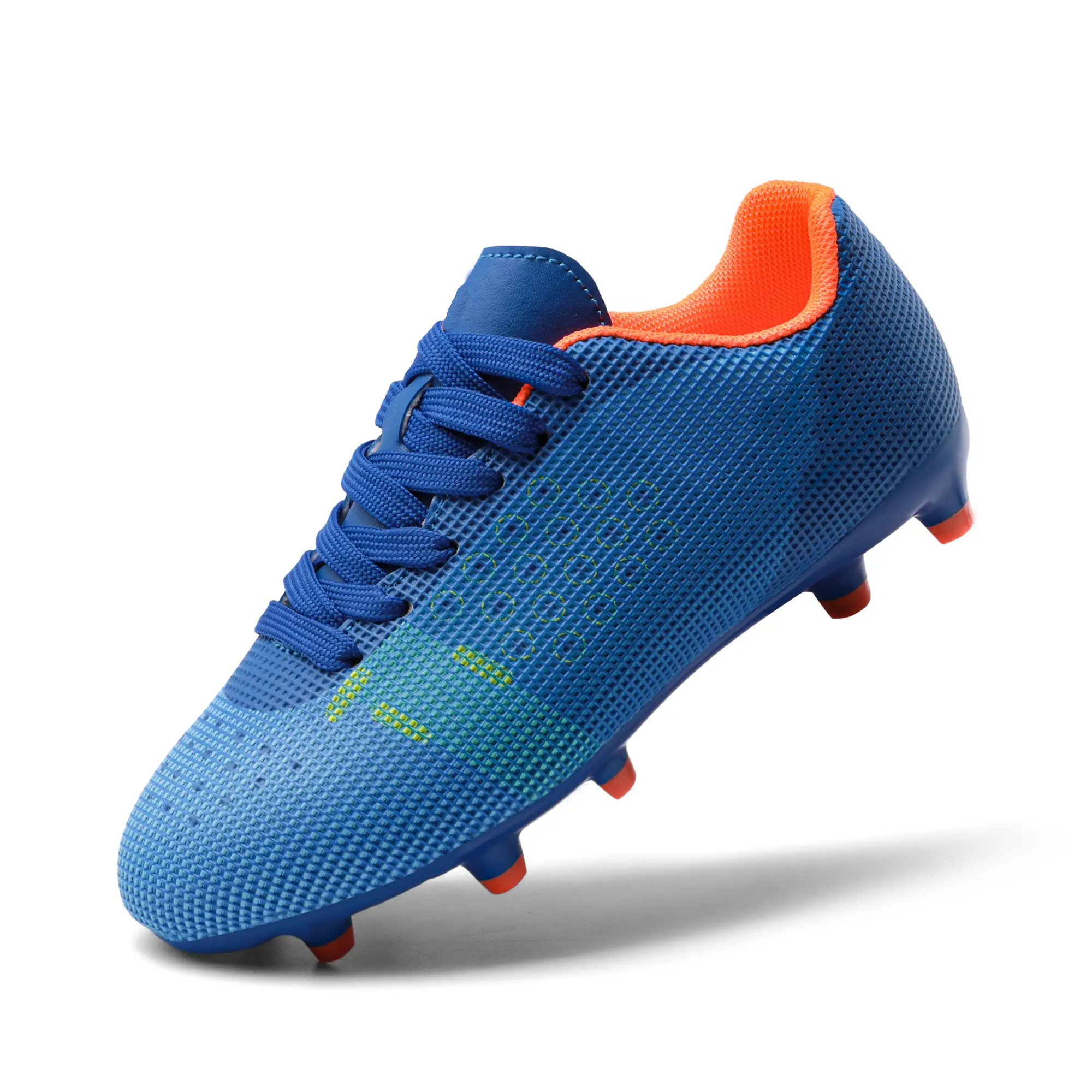 Dream Pairs Kids' Soccer Cleats, Firm Ground Lace-Up Training Shoes with TPU Sole & Breathable Synthetic Upper for Ball Control, Laces, Adjustable, Soccer Kids, Mesh, Colorful, 6 - 10 Years, Cushioned, Outdoor Football, Stylish, Football Fashion, Syntheti