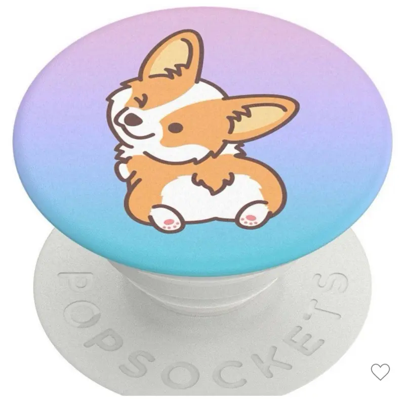 PopSockets PopGrip Checker Cell Phone Grip & Stand - Cheeky Corgi