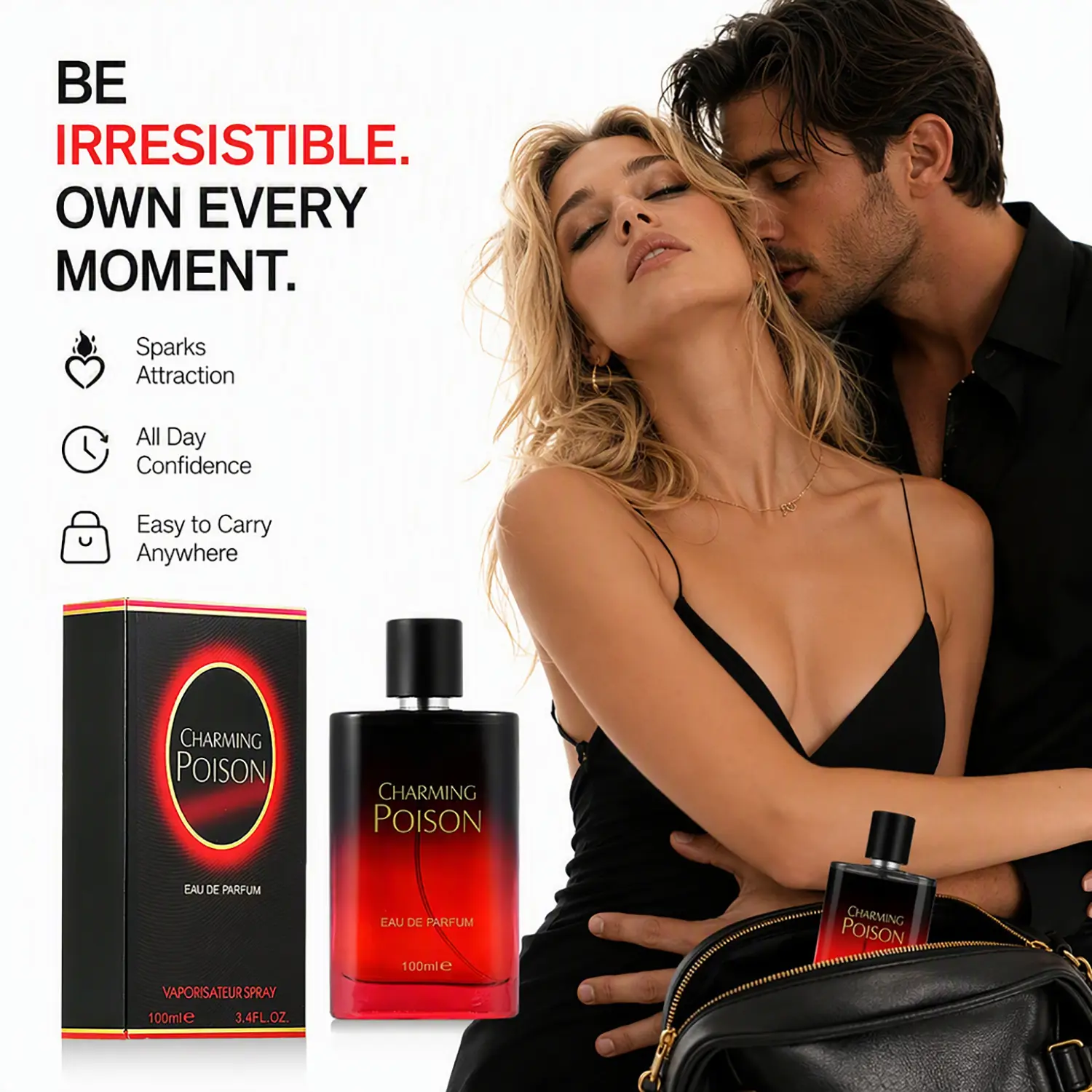 Women's Pheromone Eau de Parfum, Long-Lasting Fresh Floral Fruity Scent, Infused with Pheromone Formula, Designed to Make Him Obsessed, Share Unforgettable Wild & Wonderful Night, Perfect Valentine's Day, Christmas & Anniversary Gift. 100ML/3.4FL.OZ